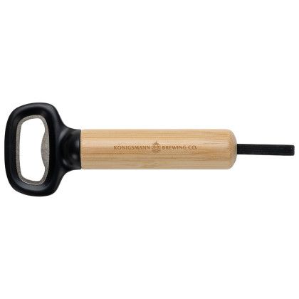 Custom Pop Top Bamboo Bottle Opener - Black