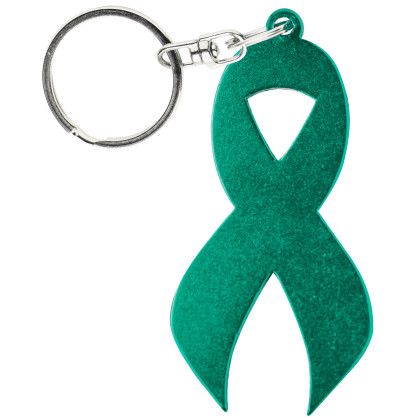 Custom Awareness Ribbon Opener Keychain - Teal