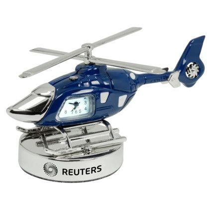Custom Helicopter Clock - Blue/Silver 