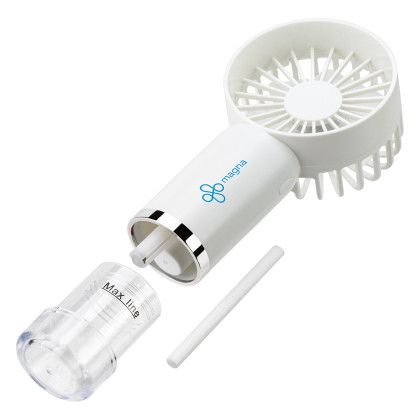 Custom Best Buddy Tools Spritz Handheld Rechargeable Misting Fan - White Open View Custom Best Buddy Tools Spritz Handheld Rechargeable Misting Fan - White Open View