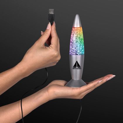Custom Groovy Glitter Lamp USB Mood Light - In Use Custom Groovy Glitter Lamp USB Mood Light - In Use