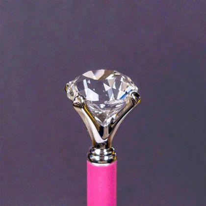Custom Metal Twist Diamond Pen - Pink with clear Custom Metal Twist Diamond Pen - Pink with clear