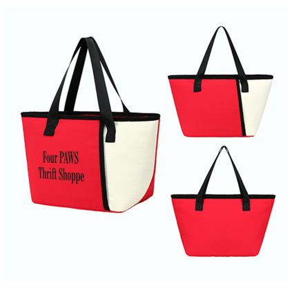 Custom Wrightwood Nylon Lunch Cooler Tote - Red