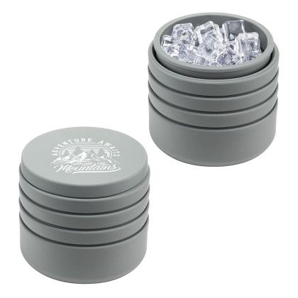 Custom Collapsible Wine Cooler & Ice Bucket - Silver Open View Custom Collapsible Wine Cooler & Ice Bucket - Silver Open View