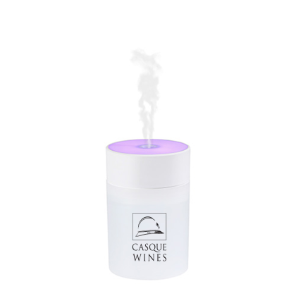 Custom Swirl Portable Humidifier with Light - In Use Custom Swirl Portable Humidifier with Light - In Use