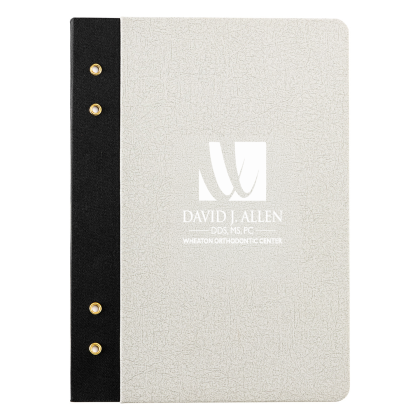 Custom Executive FSC Journal with Textured Grommet Spine - Off White 