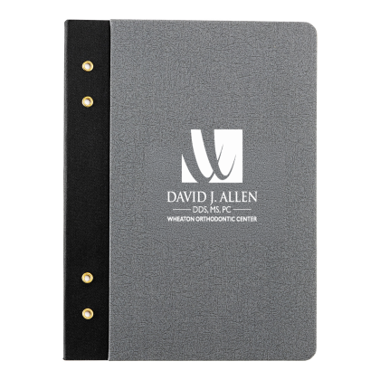 Custom Executive FSC Journal with Textured Grommet Spine - Dark Gray 