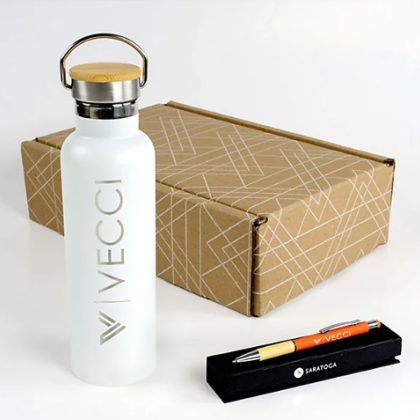 Custom Bamboo Simple Gift Set - White Custom Bamboo Simple Gift Set - White