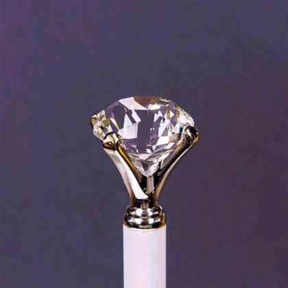 Custom Metal Twist Diamond Pen - White with clear Custom Metal Twist Diamond Pen - White with clear