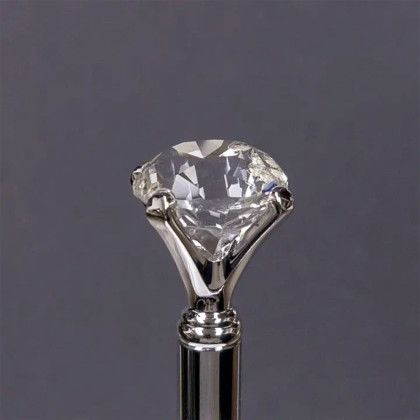 Custom Metal Twist Diamond Pen - Black with clear Front View Custom Metal Twist Diamond Pen - Black with clear Front View