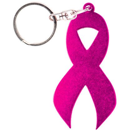 Custom Awareness Ribbon Opener Keychain - Pink
