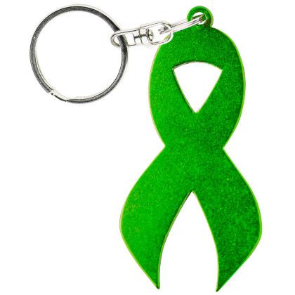Custom Awareness Ribbon Opener Keychain - Green 