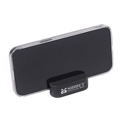 Custom Triangle Phone Stand - Black In Use Custom Triangle Phone Stand - Black In Use