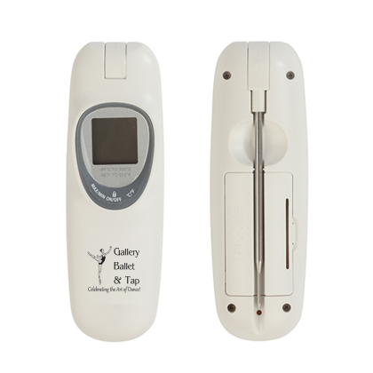 Custom Rustler Cooking & BBQ Digital Thermometer - Front and Back View 