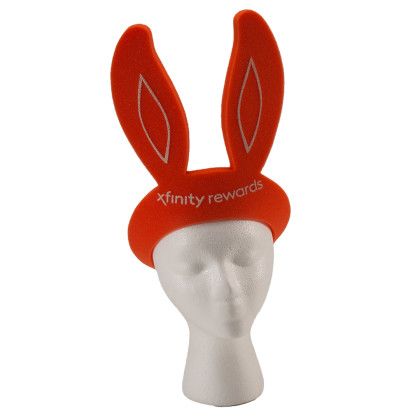 Custom 16" Foam Bunny Ears Visor - Orange Custom 16" Foam Bunny Ears Visor - Orange