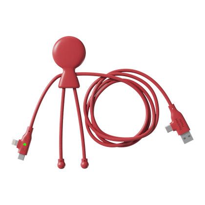 Custom Xoopar Mr. Bio Long Fast Charging Cable - Red Custom Xoopar Mr. Bio Long Fast Charging Cable - Red