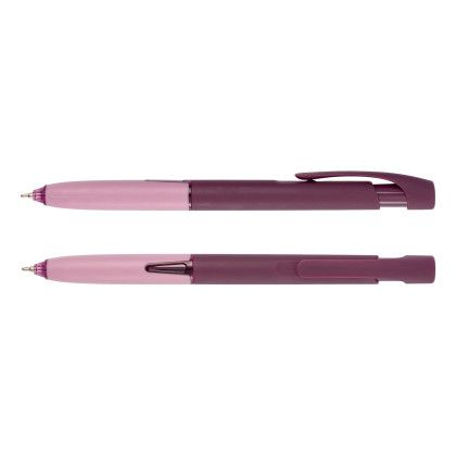 Custom Coreduo Pen - Burgundy/Rose Side View Custom Coreduo Pen - Burgundy/Rose Side View