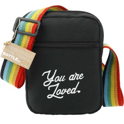 Custom Rainbow RPET Crossbody Tote - Black