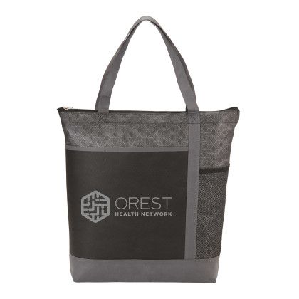 Custom Chrome Non-Woven Zipper Convention Tote