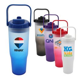 Custom Halcyon 30 oz Recycled Ombre Tumbler With Carrying Handle
