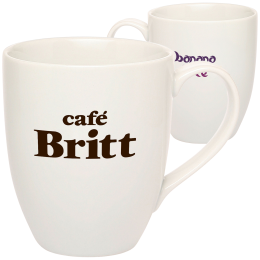 Custom 11 oz. Vitrified Bistro Porcelain Mugs - White Custom 11 oz. Vitrified Bistro Porcelain Mugs - White