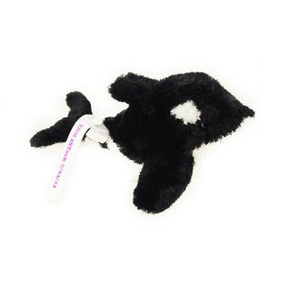 Custom 8" Orca Whale With Ribbon and ONE Color Imprint