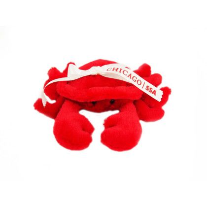 Custom 8" Cranky Crab With Ribbon and ONE Color Imprint