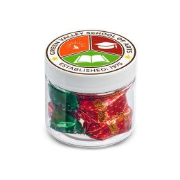 Custom 2 oz Jar of Individually Wrapped Strawberry Filled Hard Candy Custom 2 oz Jar of Individually Wrapped Strawberry Filled Hard Candy