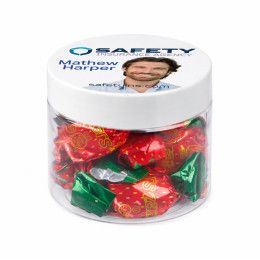 Custom 4 oz Jar of Individually Wrapped Strawberry Filled Hard Candy Custom 4 oz Jar of Individually Wrapped Strawberry Filled Hard Candy