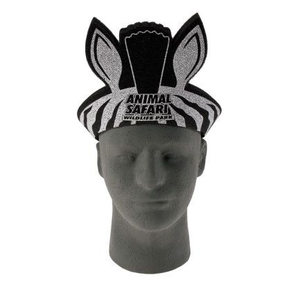 Custom 12" Foam Zebra Visor - Black In use
