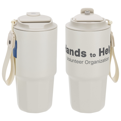 Custom SENSO Dash 21 oz Vacuum Insulated Stainless Steel Tumbler with Hand Strap - Off White Custom SENSO Dash 21 oz Vacuum Insulated Stainless Steel Tumbler with Hand Strap - Off White