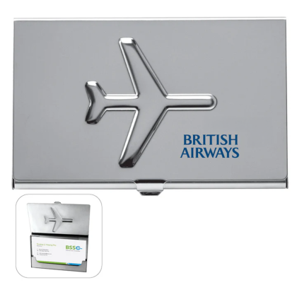 Custom Metal Airplane Business Card Holder Case