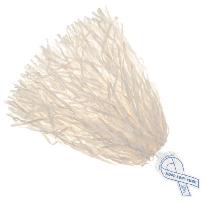 Custom Awareness Poms, 500 Streamers - White Custom Awareness Poms, 500 Streamers - White