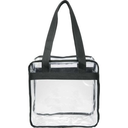 Custom Game Day Clear Zippered Safety Tote - Back View