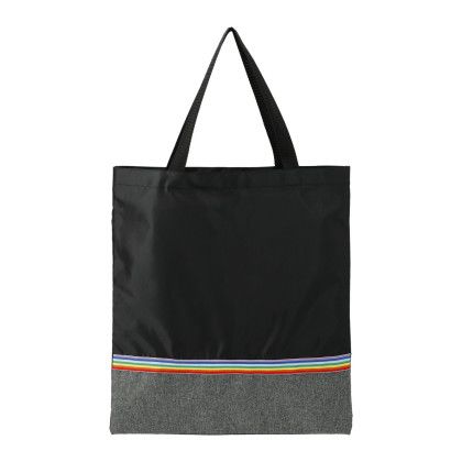 Custom Rainbow RPET Convention Tote - Back View Custom Rainbow RPET Convention Tote - Back View