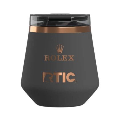 Custom RTIC Happy Hour Lowball Tumbler - Light Black - Front view