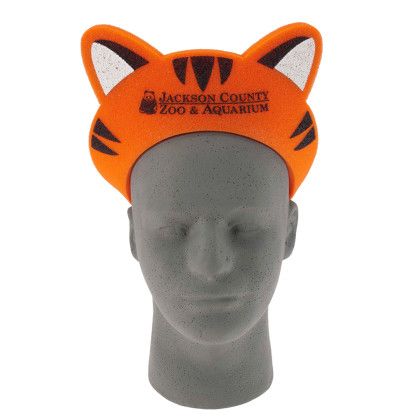 Custom 10" Foam Tiger/Cat Visor - Orange in use 