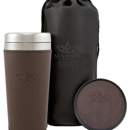 Custom 16 oz. Regency Gift Set - Dark Brown 