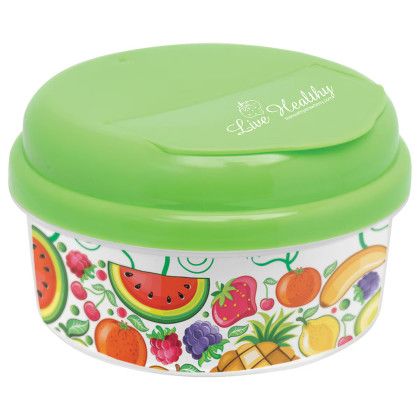 Custom 12 oz Snap-A-Snack - Clear with green Custom 12 oz Snap-A-Snack - Clear with green