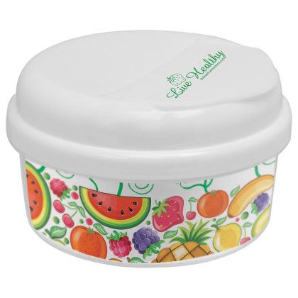 Custom 12 oz Snap-A-Snack - Clear with white Custom 12 oz Snap-A-Snack - Clear with white