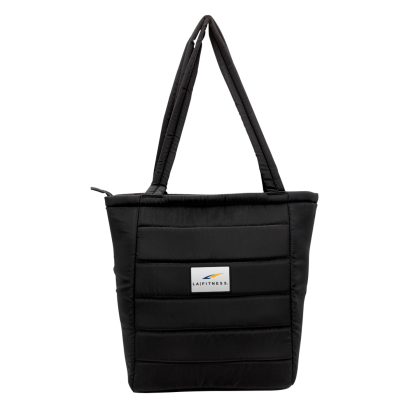 Custom Otaria Puffy Recycled Tote Bag With Full Color Patch Imprint Custom Otaria Puffy Recycled Tote Bag With Full Color Patch Imprint