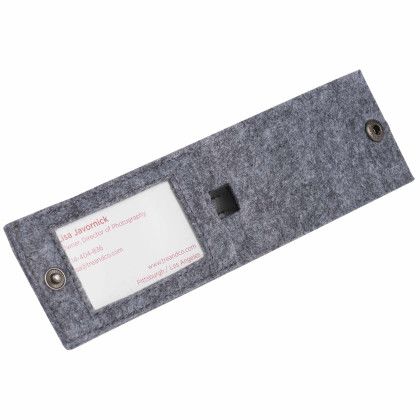 Custom THE GOODS Recycled Felt Luggage Tag - In use Custom THE GOODS Recycled Felt Luggage Tag - In use