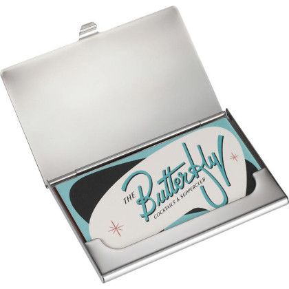 Custom Traverse Business Card Holder - Open View Custom Traverse Business Card Holder - Open View