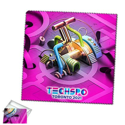 Custom 8" x 8" Full Color Sublimation Recycled rPET Polyester Microfiber Cleaning Cloth & Screen Cleaner