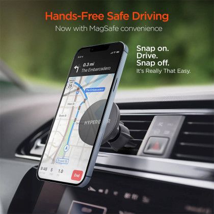Custom HyperGear Mag Grip Magnetic Phone Mount with MagSafe Vent - Lifestyle Custom HyperGear Mag Grip Magnetic Phone Mount with MagSafe Vent - Lifestyle