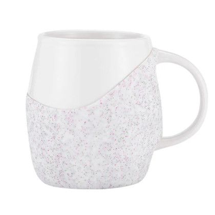 Custom 14 oz Rotunda with Glitter Band Mug - White Custom 14 oz Rotunda with Glitter Band Mug - White
