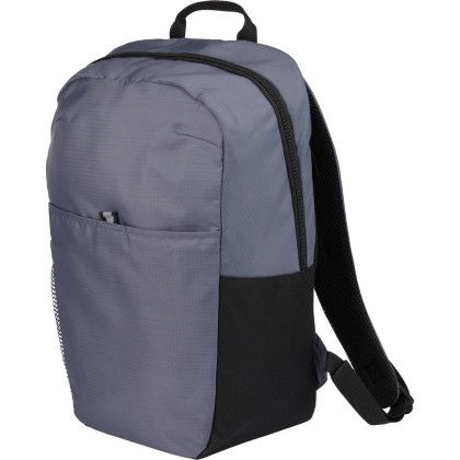 Custom Rocky Recycled 15" Computer Backpack - Gray side view