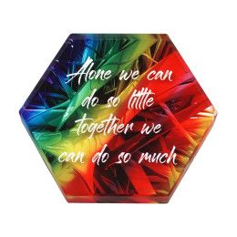 Custom Hexagon Acrylic in Full Color Box - Acrylic
