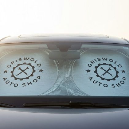 Custom Dual Panel Sun Shade - Large - In Use 