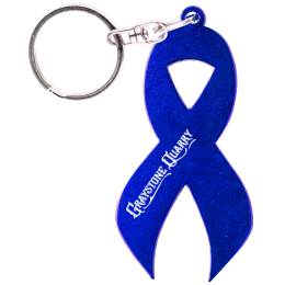 Custom Awareness Ribbon Opener Keychain - Blue Custom Awareness Ribbon Opener Keychain - Blue